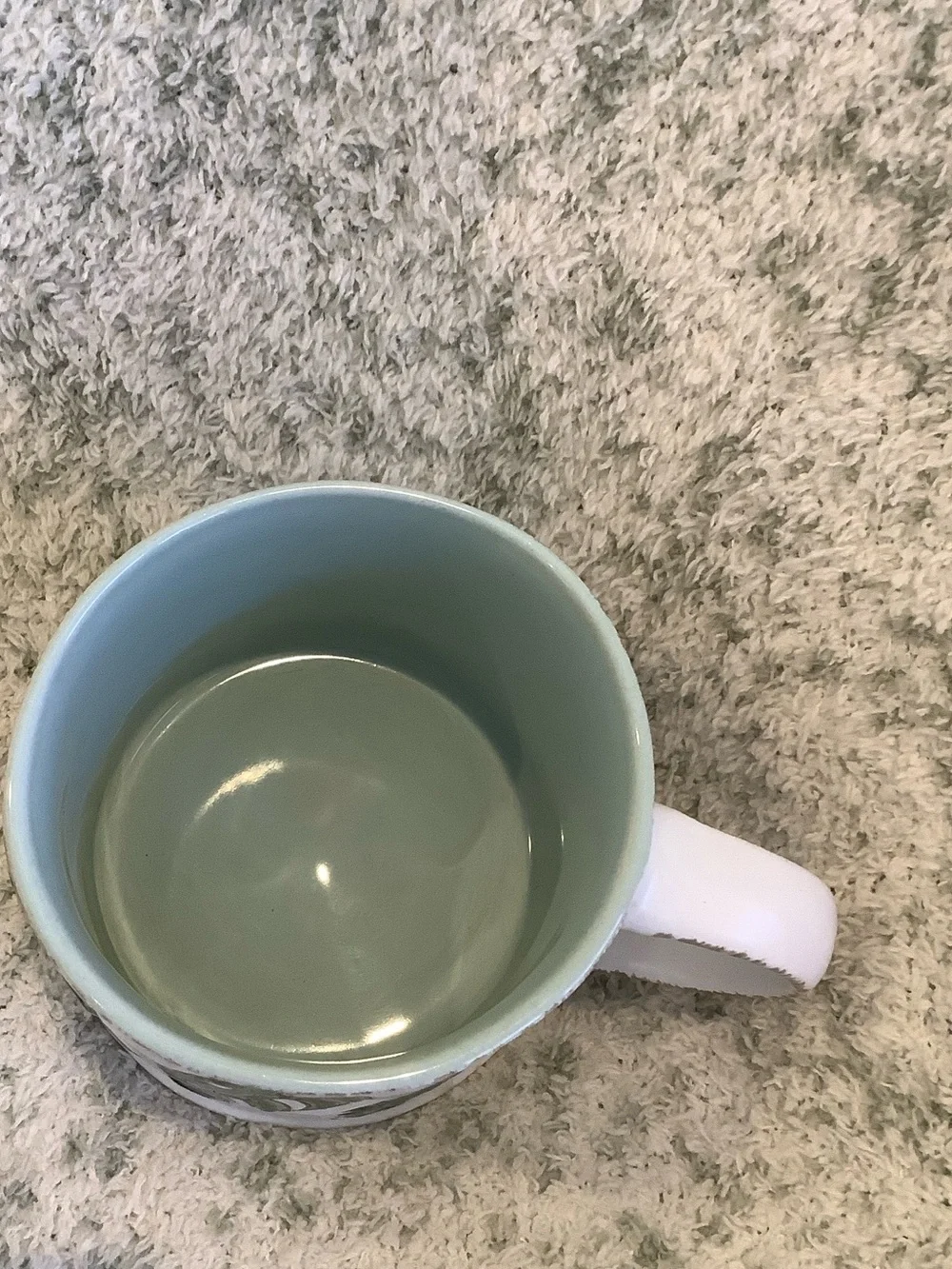 White Tropical Ceramic Mug with Green Monstera Leaf  RS 16oz.